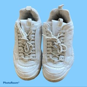 COPY - fila disrupter all white sneakers